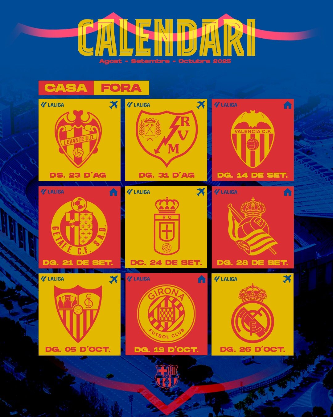 Le calendrier du trimestre