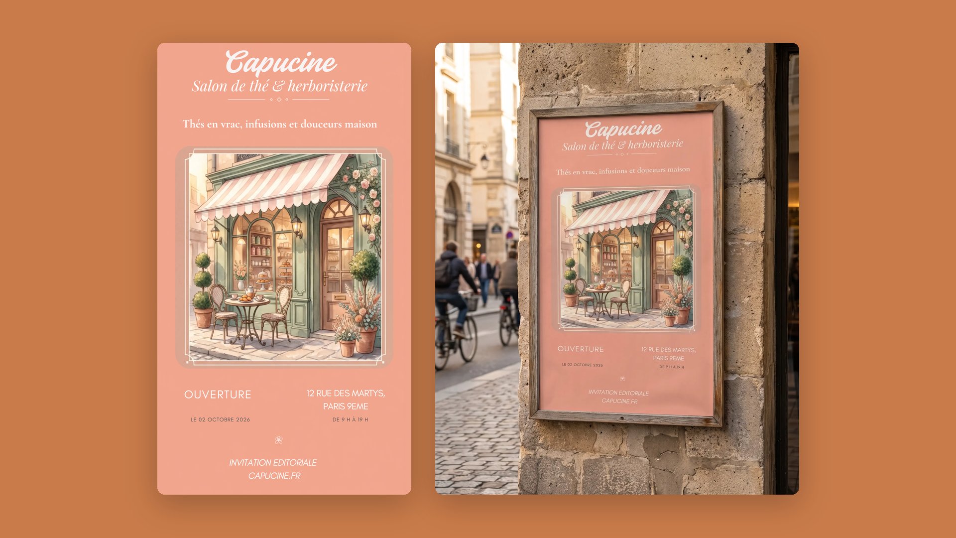 L’affiche d’ouverture et sa mise en situation dans la rue