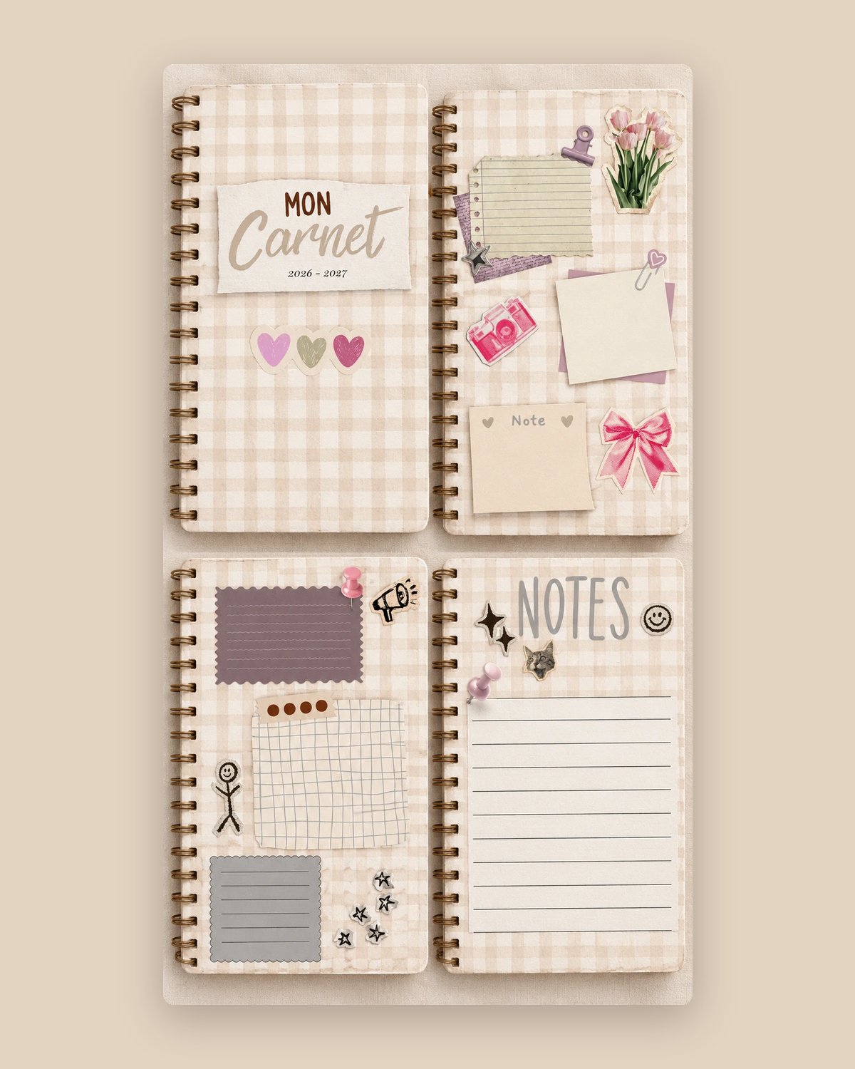The spiral notebook, open
