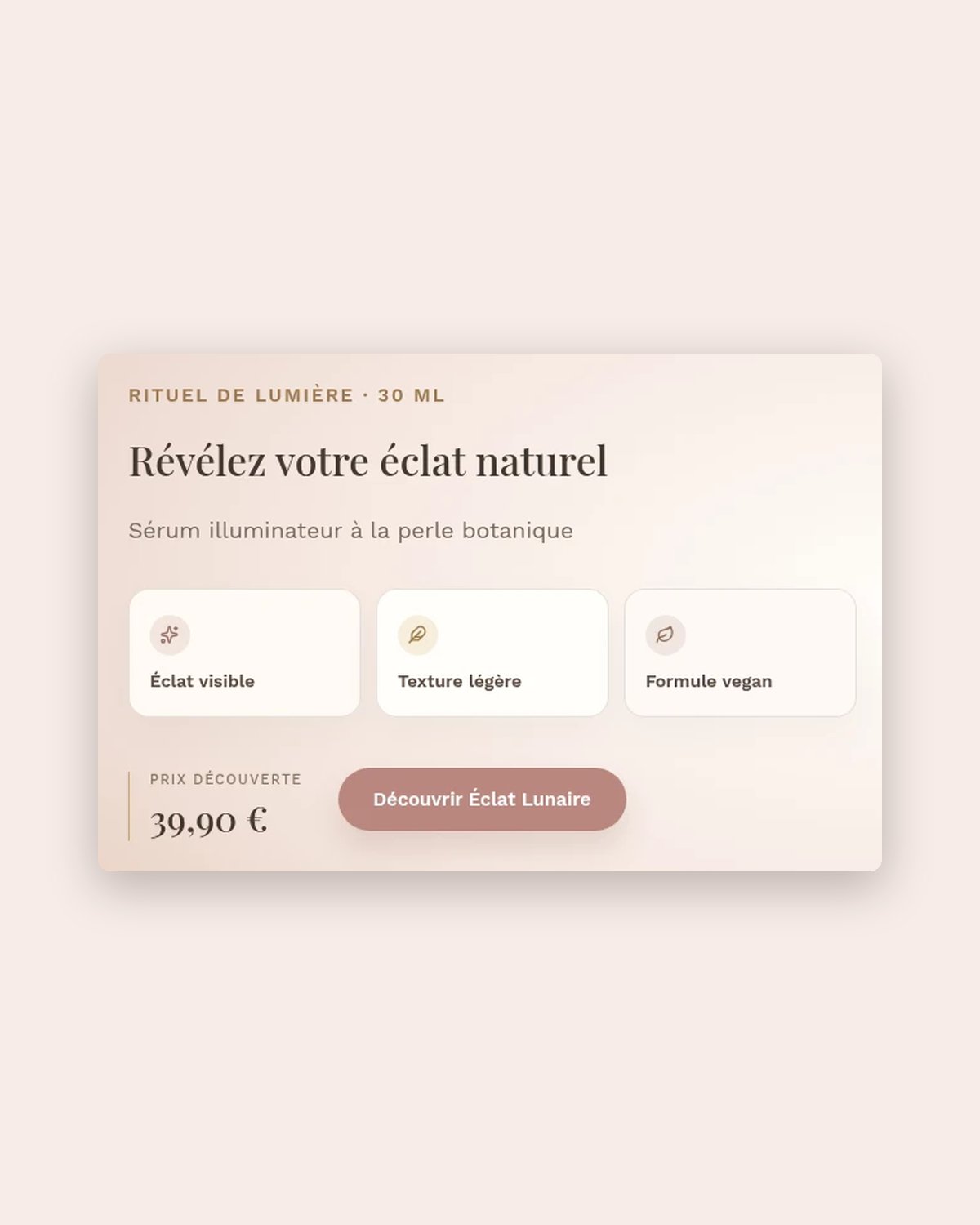 The message: headline, benefits, price and button