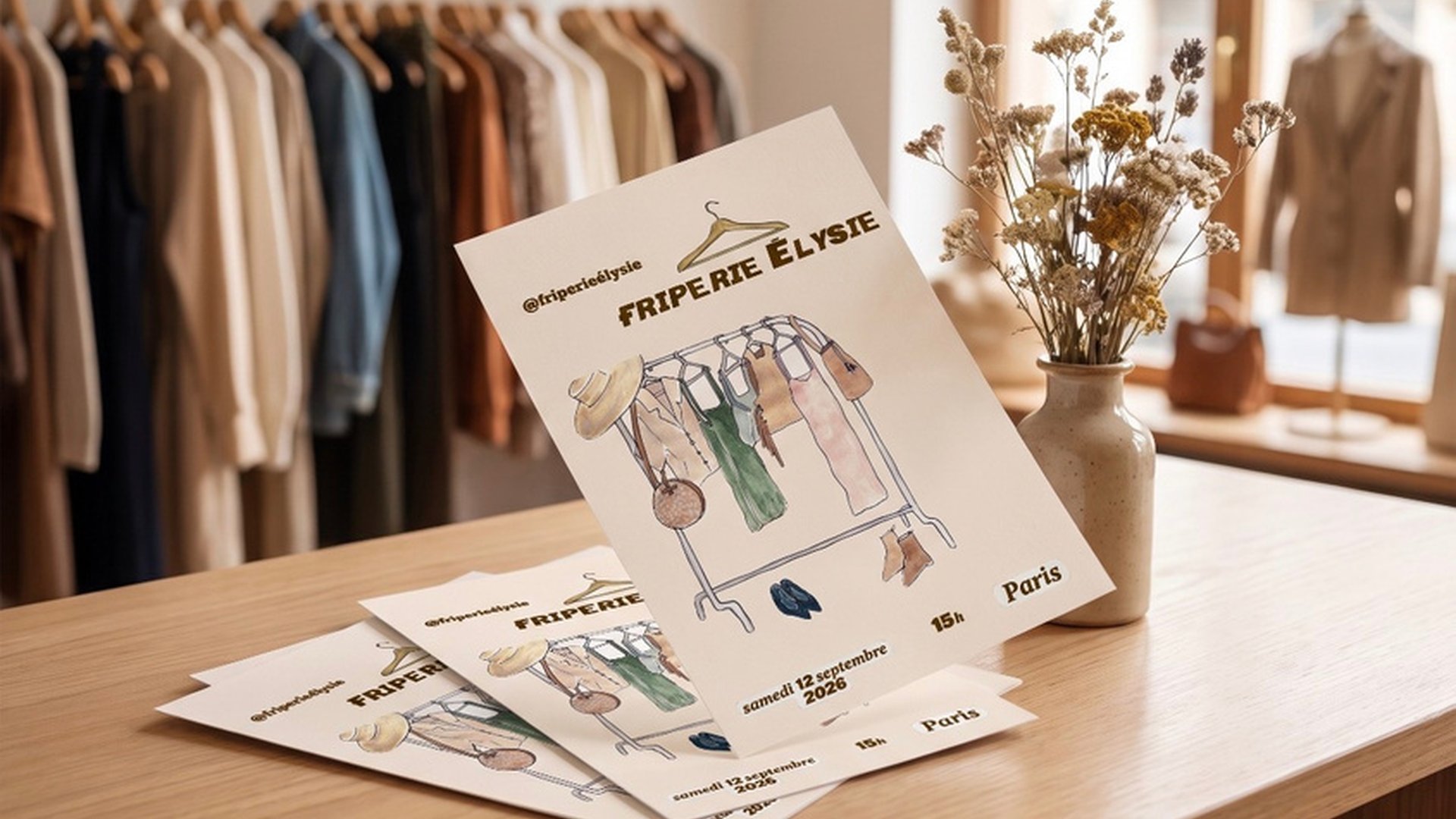 The flyers on the shop counter