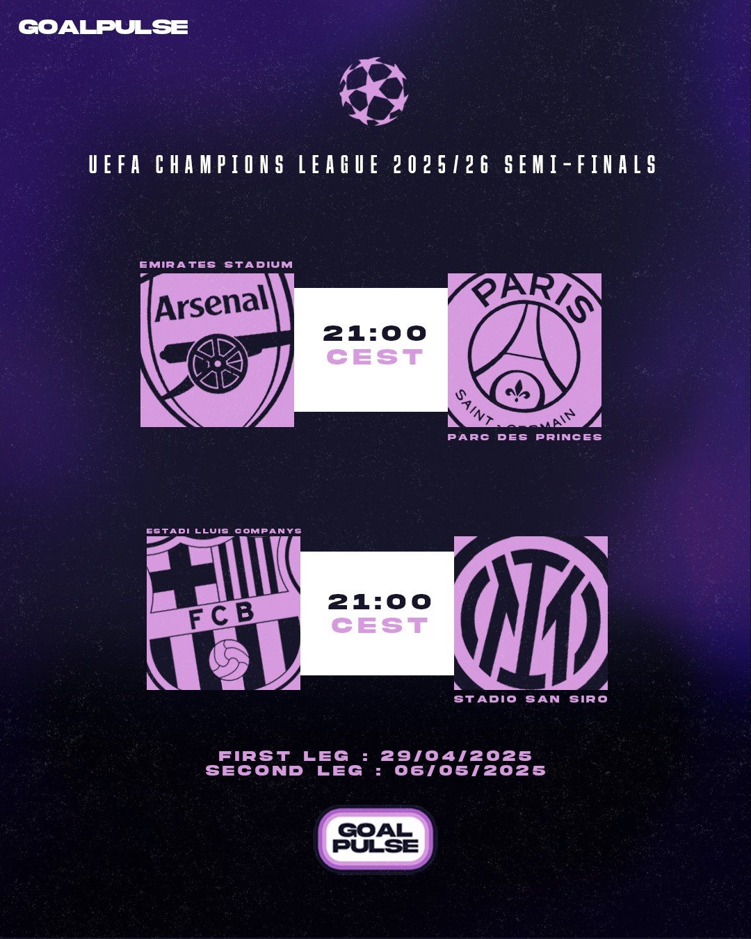 L’affiche des demi-finales