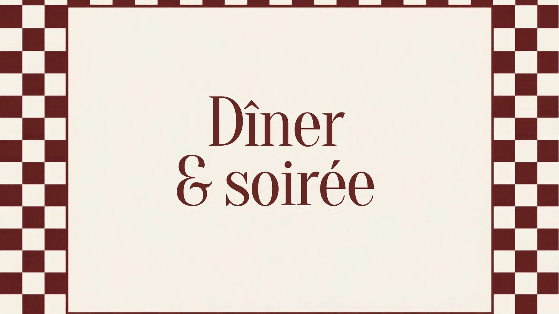 The “Dinner & party” card and its checkerboard border