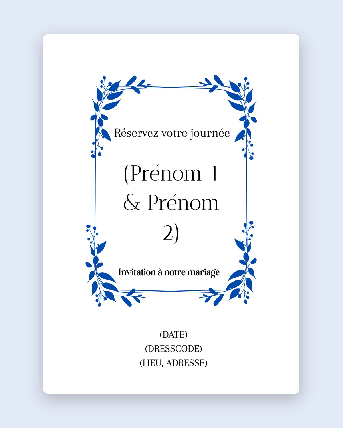 The customisable template