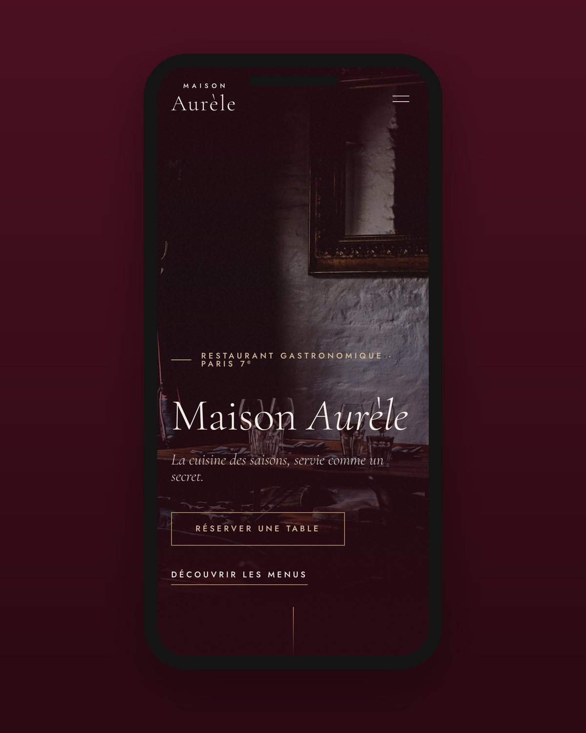 Sur téléphone : l’accueil
