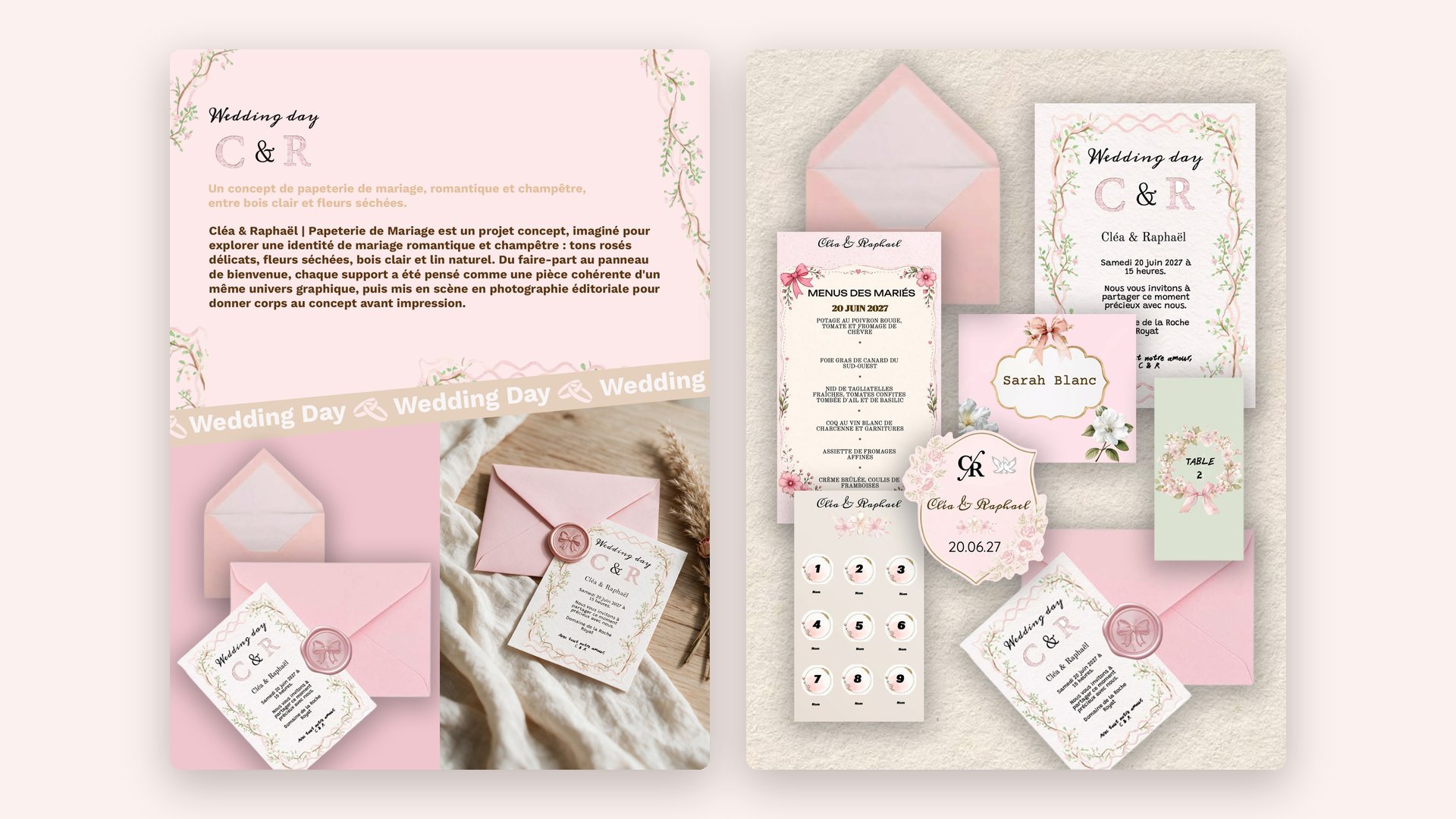The concept and the full stationery set